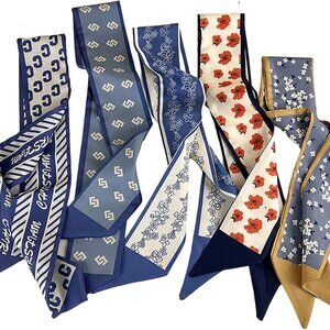 Retro small silk scarf girl heart spring and summer narrow ribbon headband headb